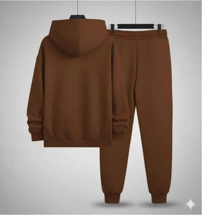 2 Pcs Men's Fleece Printed Hoodie Track Suit